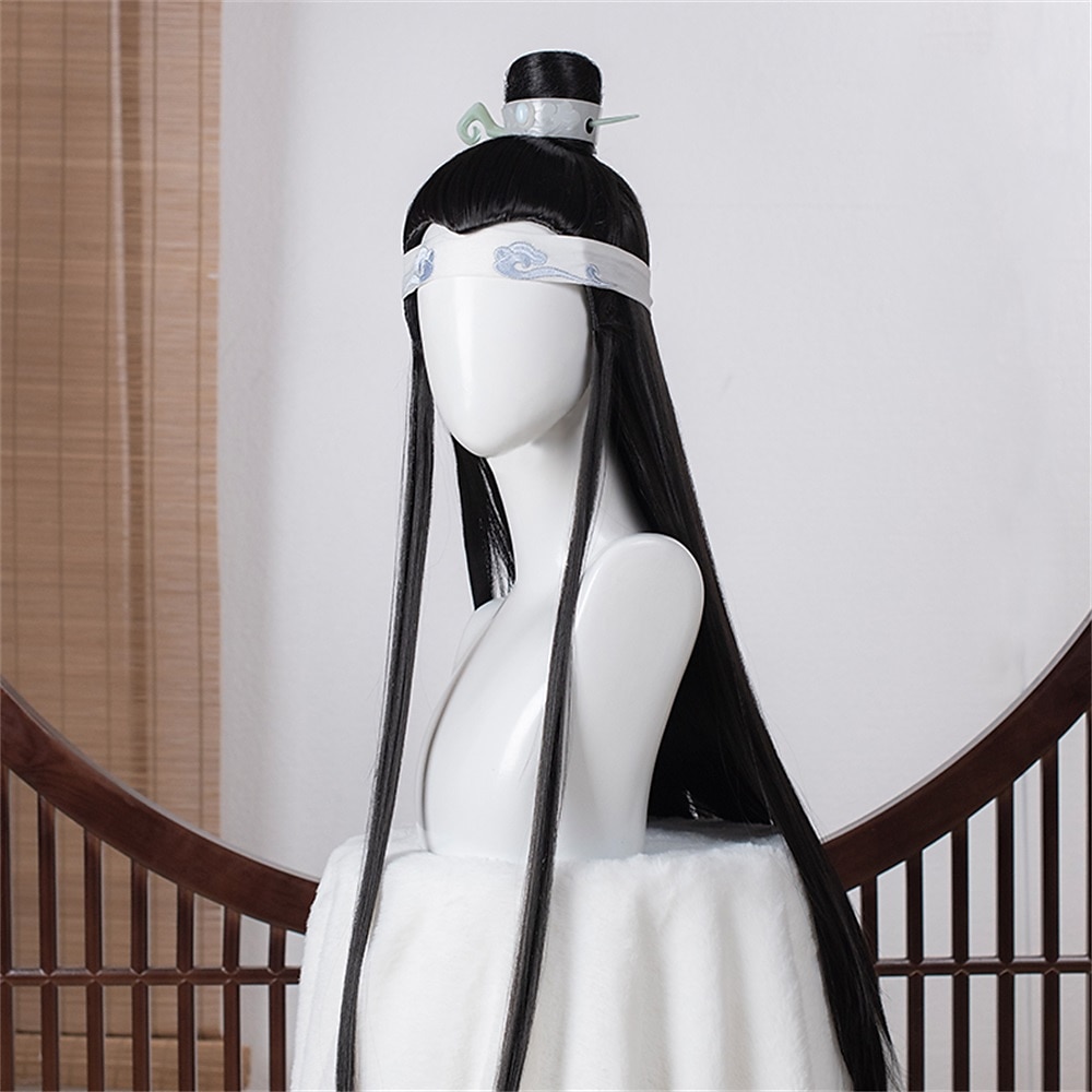 2025年 魔道祖師 コスプレウィッグのみ 魔道修行の達人 藍忘機 魏 無羨 黒 ロング 合成毛 ハロウィンウィッグ コレクション – $32.99 –P5