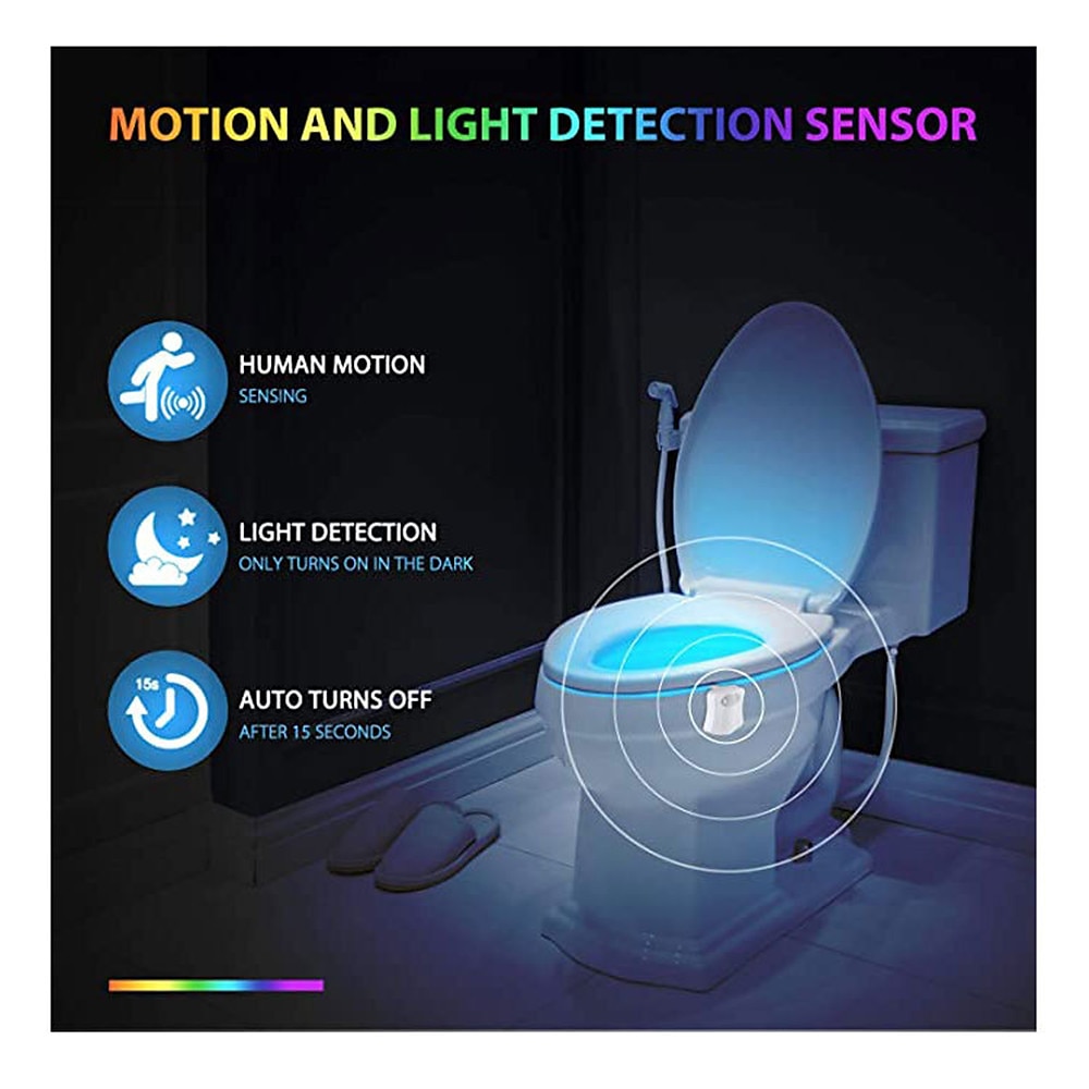 Toilet Night Light PIR Motion Sensor Toilet Lights LED Washroom Night Lamp 16/8 Colors Toilet Bowl Lighting For Bathroom Washroom 2025 - $11.99 –P9