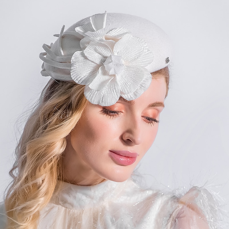 klobouky pokrývky hlavy 100% vlna baret klobouk fedora klobouk podzim svatební párty / večer kentucky derby koktejl královský astcot módní elegantní s hladkou čepicí pokrývka hlavy pokrývka hlavy 2025 - $50.99 –P1