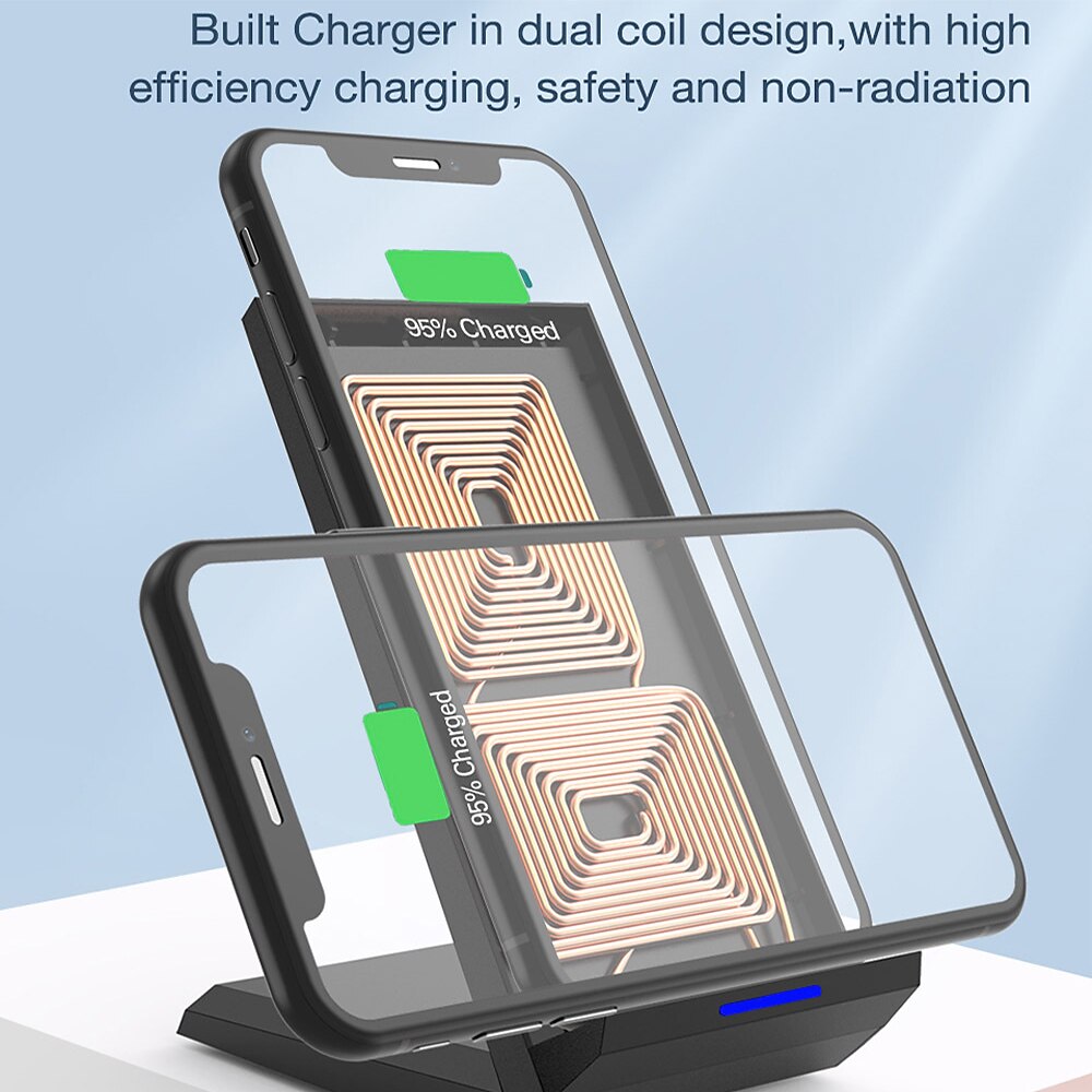 15W Fast Wireless Charger Qi Certified Wireless Charging Stand Compatible with iPhone 13/12/SE 2020/11/XS Max/XR/X Samsung Galaxy S22 S21 S20 S10 Note 20 and Qi Supported Phones 2025 - $21.99 –P6