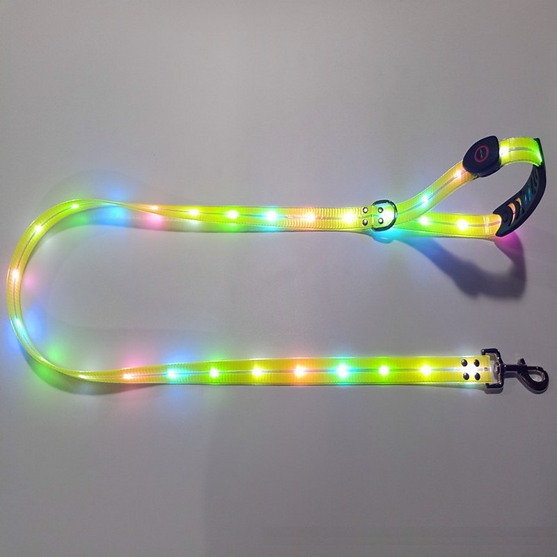 lesă pentru câini cu led, reîncărcabilă prin usb, cu lățime de 2,5 cm, lesă pentru animale de companie, mod cu 3 lumini, bliț rapid rapid, bliț lent 2025 - $28.99 –P11