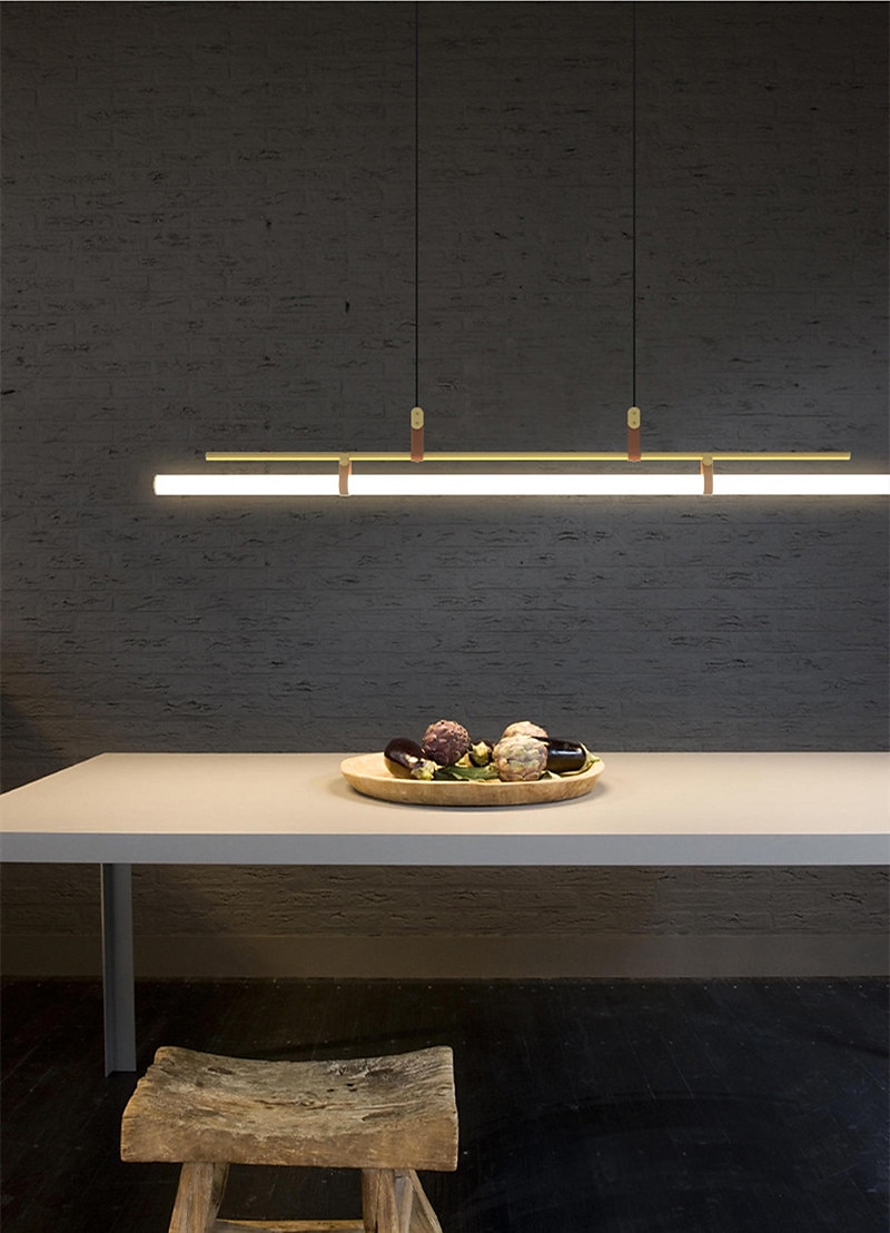 Lampada a sospensione a led da 80 cm linea moderna design catena lampada a sospensione regolabile per cucina sala da pranzo soggiorno nero e oro 110-120v 220-240v del 2025 a $279.99 –P4