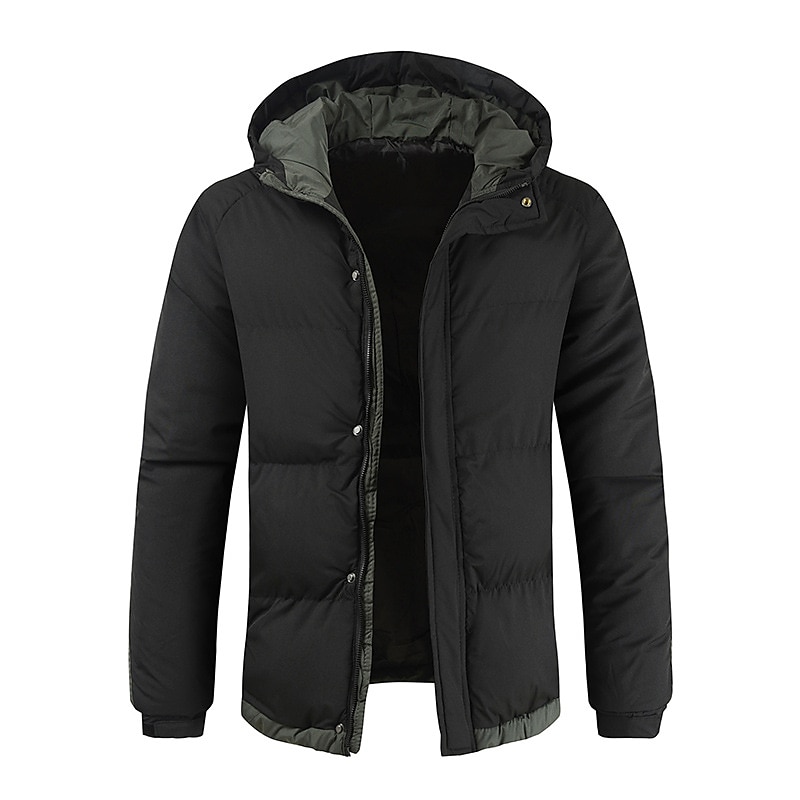 Per uomo Parka Tenere al caldo Ufficio Da tutti i giorni Colore puro Capispalla Abbigliamento Informale Casual quotidiano Verde Nero Bianco del 2025 a $12.99 –P4