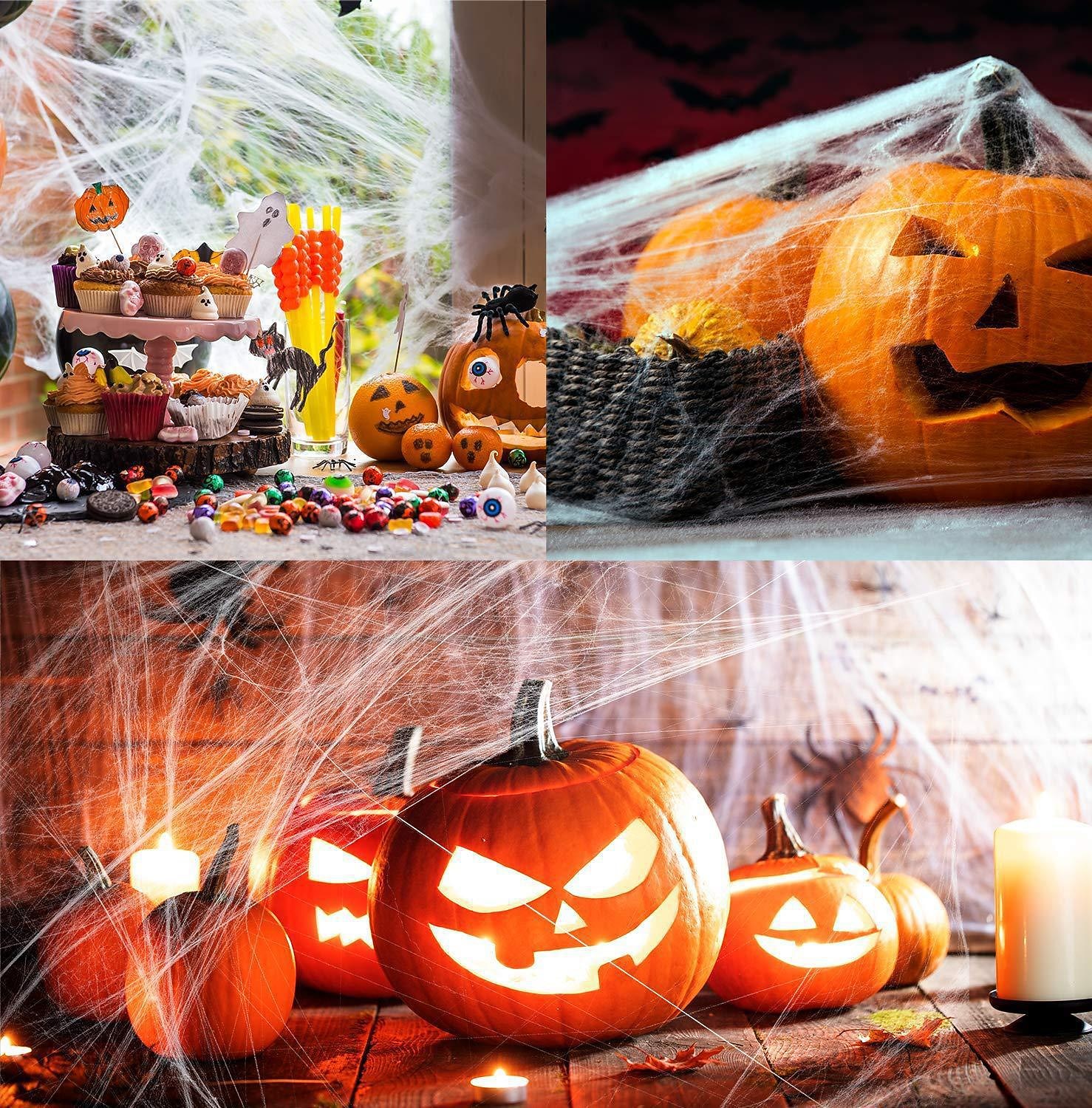 Halloween νέο ιστό αράχνης τριγωνικό δίχτυ προσομοίωσης σούπερ βελούδινο φεστιβάλ φαντασμάτων αράχνης εσωτερικά και εξωτερικά στηρίγματα διακόσμησης 2025 - $15.49 –P6