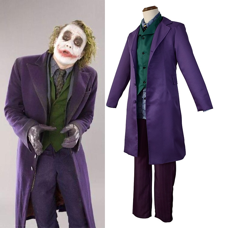 Joker Clown Bluse / Hemd Hose Outfits Herren Film Cosplay Cosplay Kostüm Party Lila Mantel Weste Bluse Maskerade Polyester / Krawatte / Krawatte mit Perücke 2025 - $131.99 –P4