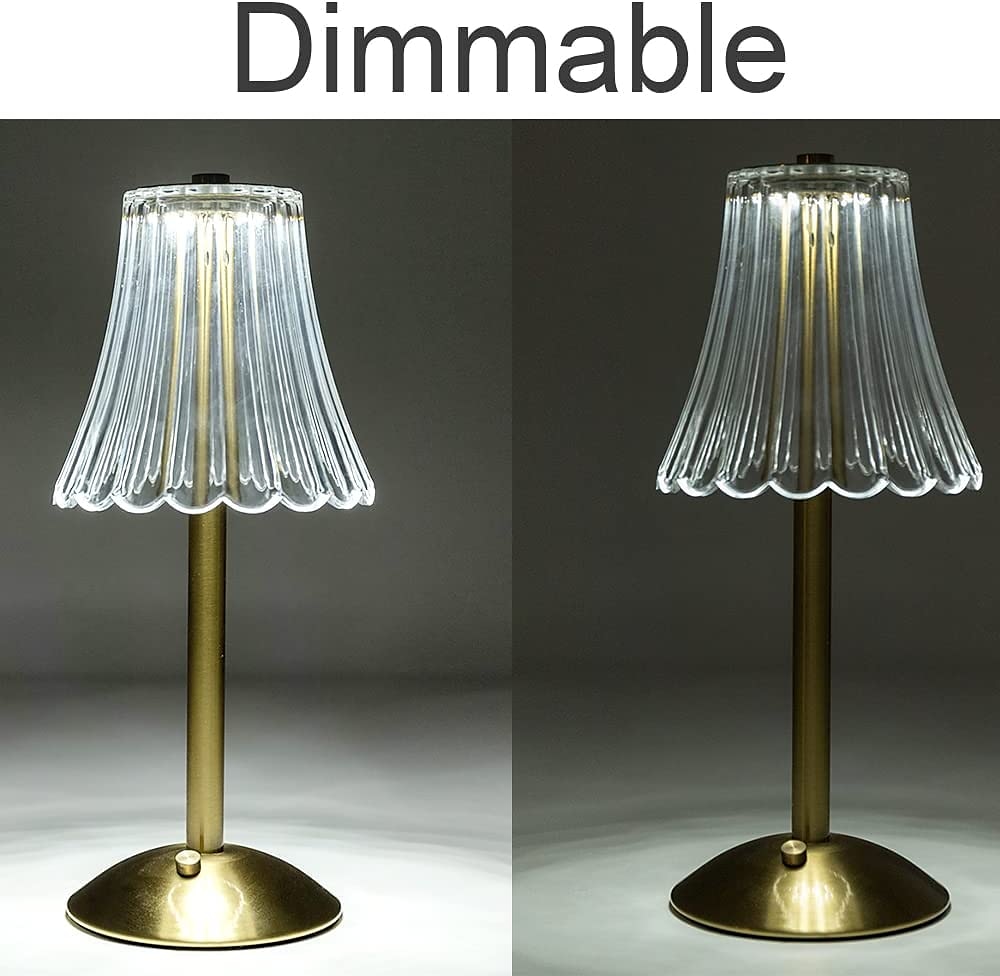 candeeiro de mesa de cristal estilo nórdico saia modelagem decoração do quarto atmosfera criativa, lâmpada noturna, recarregável, escurecimento de três engrenagens, fonte de alimentação usb de 2025 por $27.99 –P7
