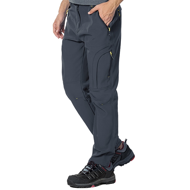 Miesten Vaellushousut Fleecevuoriset housut Softshell-housut Talvi Ulko- Pidä lämpimänä Tuulenkestävä Hengittävä Vedenkestävä Housut Alaosat Joustava vyötärö Vetoketjullinen tasku Musta Tumman harmaa 2025 - $39.99 –P1