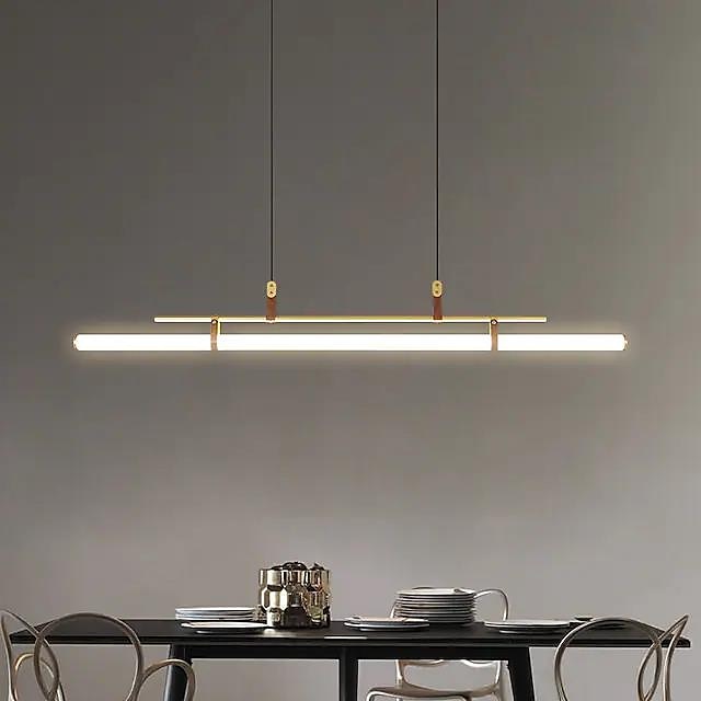 Lampada a sospensione a led da 80 cm linea moderna design catena lampada a sospensione regolabile per cucina sala da pranzo soggiorno nero e oro 110-120v 220-240v del 2025 a $279.99 –P10