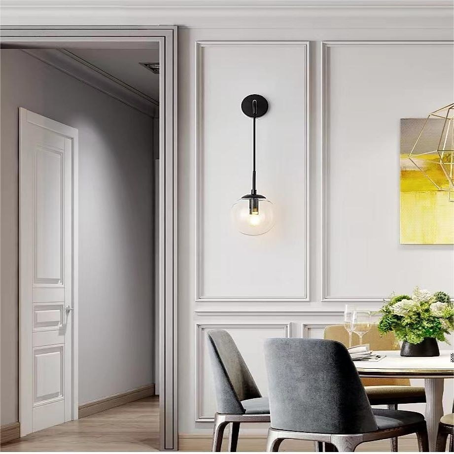 58cm lâmpadas de parede led arandelas de parede estilo nórdico criativo projeto esférico quarto vintage sala de estar corredor escada luz de parede de vidro ip54: 110-120v 220-240v de 2026 por $76.99 –P11