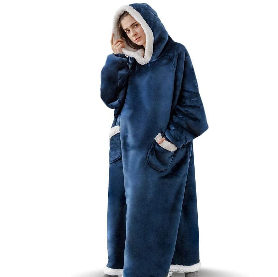 Wearable Blanket Hoodie with Giant Pocket for Women and Men, Super Warm Cozy
