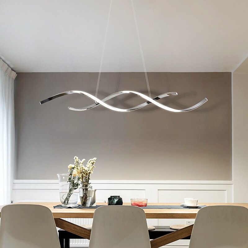 LED Pendant Light Linear 90 cm 3000K Gold/Silver Adjustable Island Lights Dimmable Aluminum Stylish Minimalist Painted Finishes Nordic Style Dining Room Kitchen Lights 110-220V 2025 - $449.99 –P3