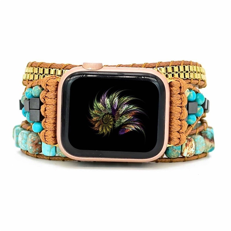 Handmade Braided Rope Compatible with Apple Watch band Women Multilayer Beaded Beads Strap Replacement Wristband for 38mm 40mm 41mm 42mm 44mm 45mm 49mm iwatch Series Ultra 8 7 6 SE 5 4 3 2 1 2025 - $27.99 –P3