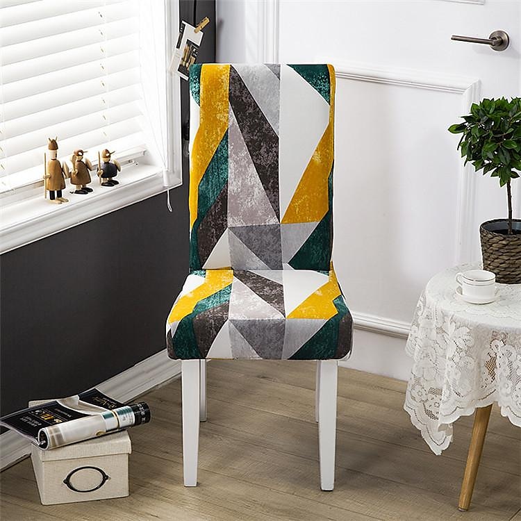 Housse de chaise de salle à manger géométrique 1 pièce, housse de siège extensible, housse de protection de chaise pour salle à manger, mariage, décoration de Noël de 2025 ? $8.99 –P4