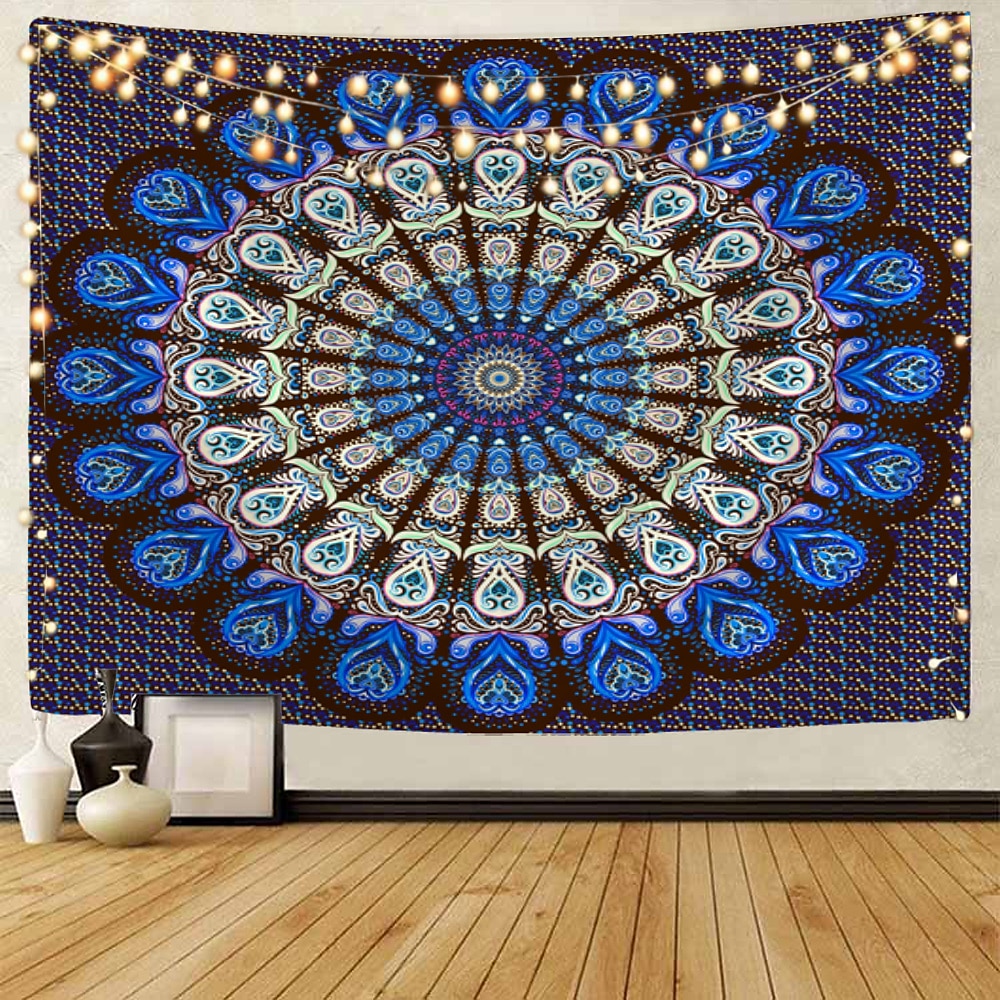mandala czeski gobelin ścienny art decor koc kurtyna wiszący dom sypialnia salon akademik dekoracja boho hippie psychodeliczny kwiatowy kwiat lotos indyjski 2026 - $20.99 –P6