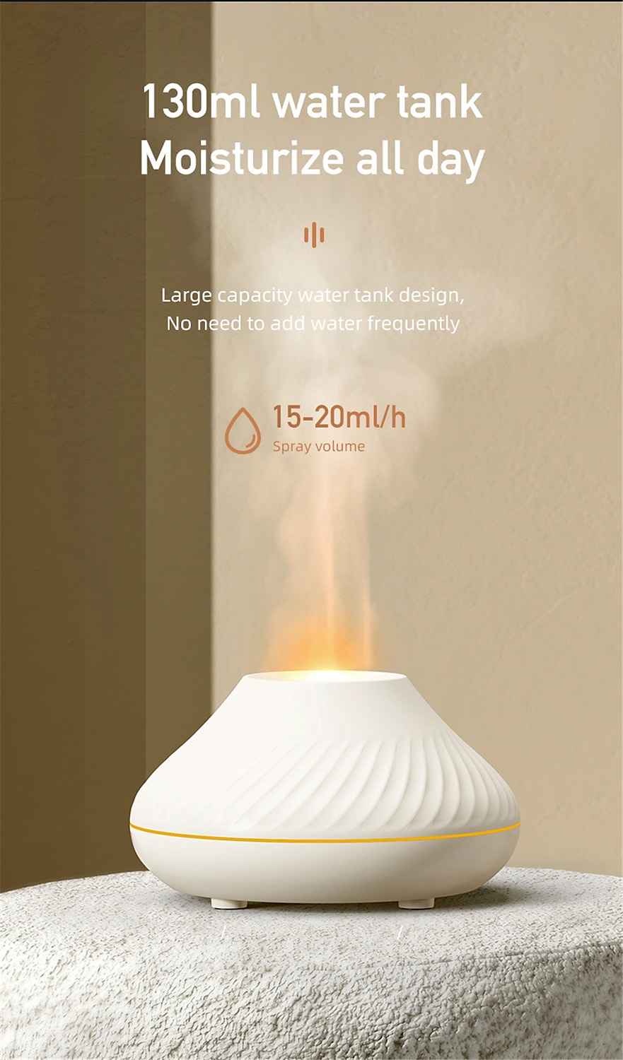LED Smart Light Air Humidifier Colorful Flame USB Car Aromatherapy Humidifiers Diffusers Portable Diffuser Essential Oils for Home Room Fragrance 2025 - $22.99 –P11