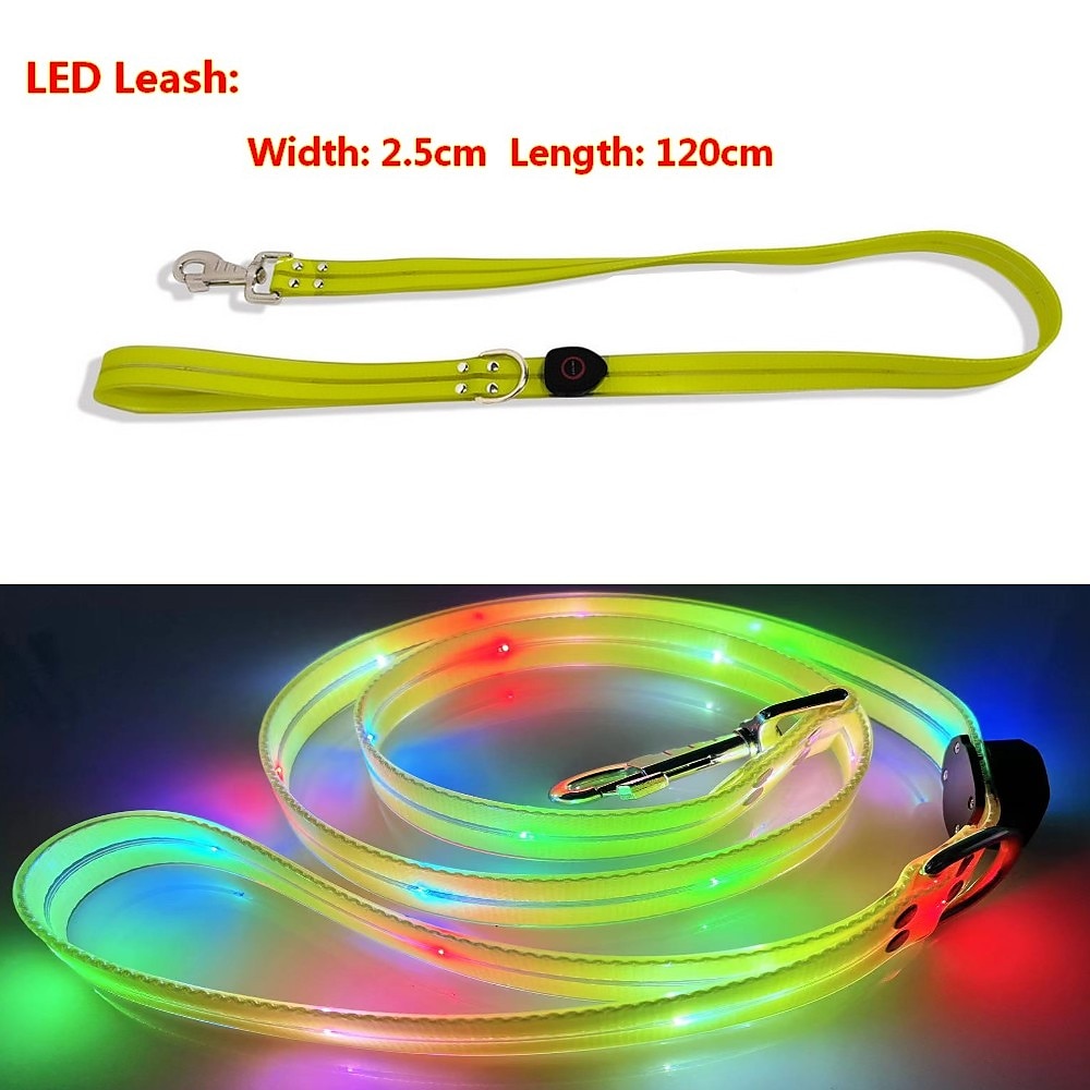 lesă pentru câini cu led, reîncărcabilă prin usb, cu lățime de 2,5 cm, lesă pentru animale de companie, mod cu 3 lumini, bliț rapid rapid, bliț lent 2025 - $28.99 –P8