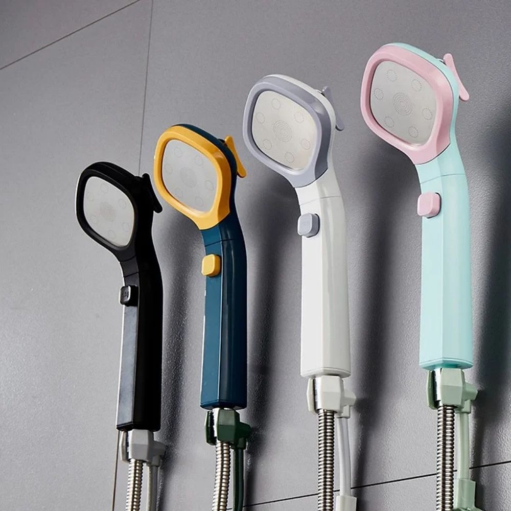 soffione doccia 4 modalità regolabile ad alta pressione risparmio idrico one-key stop water soffione doccia pressurizzato portatile accessori per il bagno (con tubo dell'acqua da 1,5 m e supporto) del 2025 a $11.49 –P6