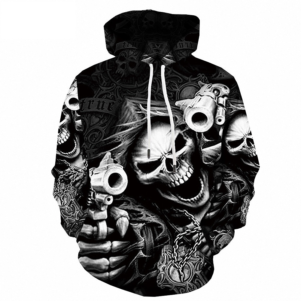 Halloween Scheletro Teschio Fantasma Morte Felpa con cappuccio Cartone animato Manga Manga 3D Tasca frontale Grafica Per Da coppia Per uomo Per donna Per adulto Halloween Carnevale Mascherata Stampa del 2025 a $38.99 –P7
