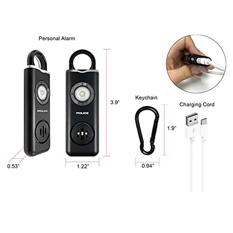 Personal Alarm Keychain for Women 130dB Siren Alarm LED Flashlight with Strobe Light Rechargeable Safety Alarm 2025 - $20.99 –P6