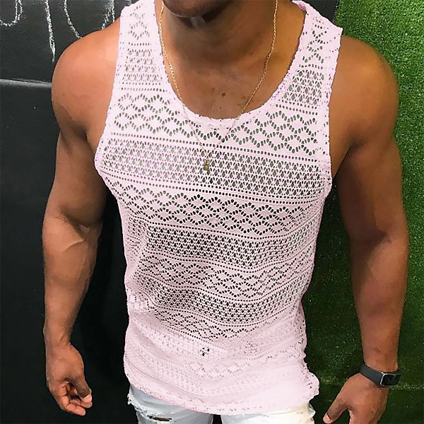 Homme Débardeur Sous-Vêtements T-shirt sans manches Sans manches Col ras du cou Été Couleur Unie Mode Occasionnel Respirant Extérieur Rue Occasionnel Noir Blanche Rose Claire T-shirt haut de gamme de 2025 ? $20.99 –P3