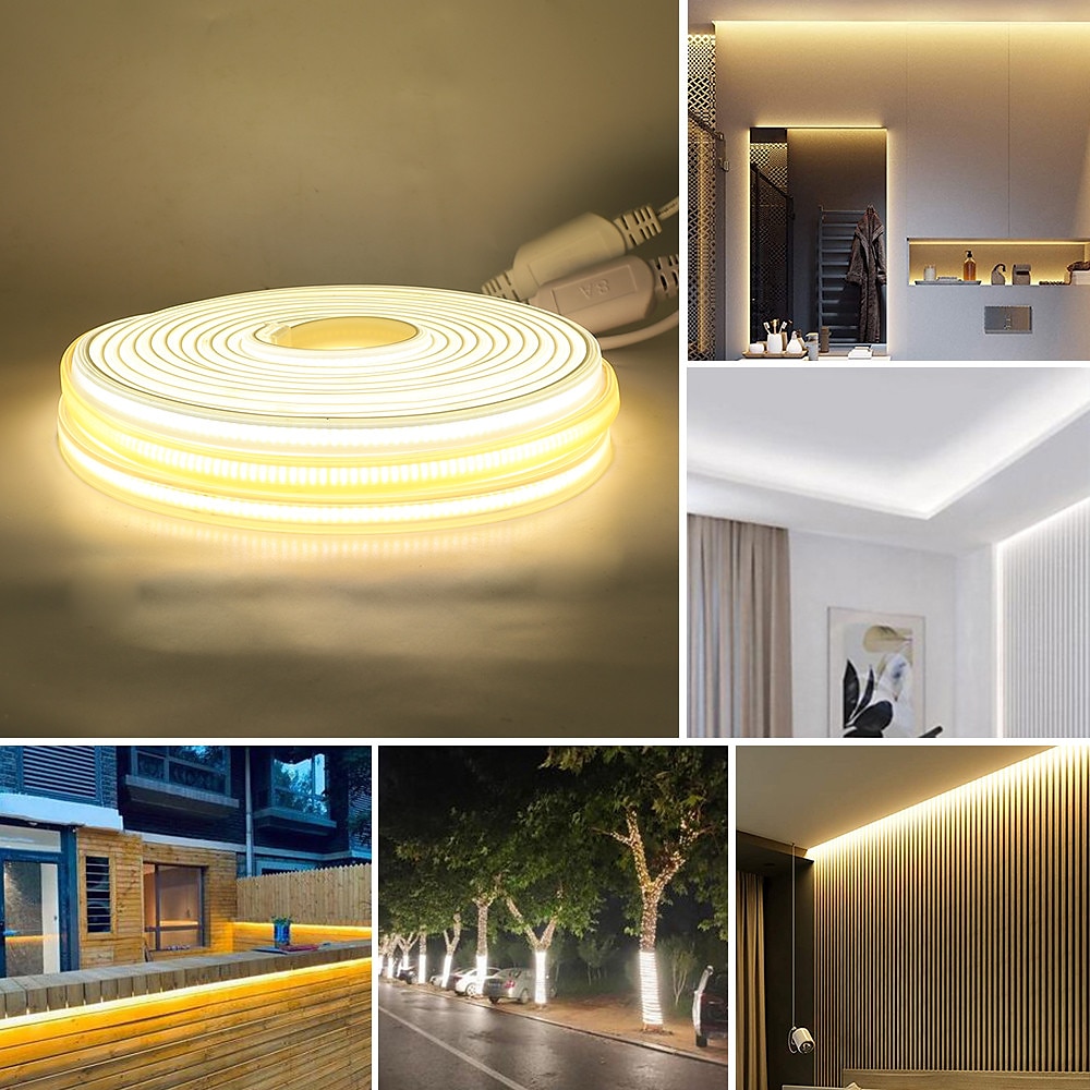 cob led strip light 288leds/m 220v eu plug ra 90 hög ljusstyrka 3000k 4000k 6000k flexibel led tejp för sovrum kök vattenpr 2025 - $16.49 –P5