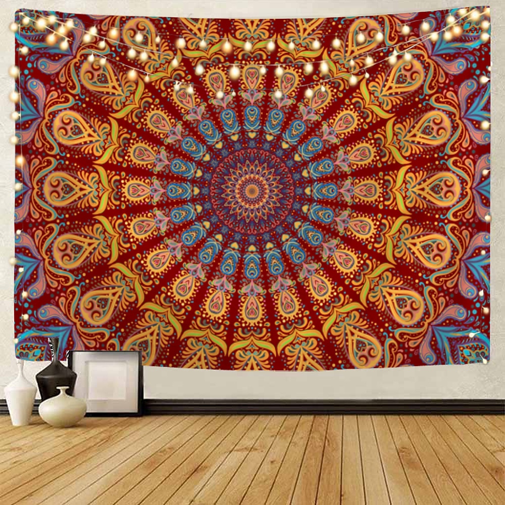 mandala czeski gobelin ścienny art decor koc kurtyna wiszący dom sypialnia salon akademik dekoracja boho hippie psychodeliczny kwiatowy kwiat lotos indyjski 2026 - $20.99 –P7