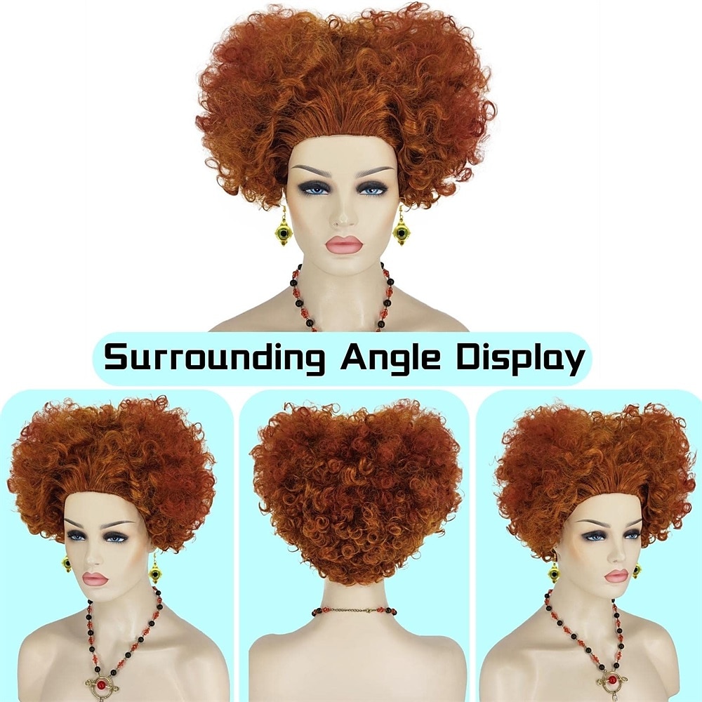 ariker winifred sanderson парик кудрявый коричневый фокус-покус 2 winifred парик для женщин sanderson sisters аксессуары парик ведьмы без зубов ожерелье серьги карнавальные парики 2025 - $24.99 –P2