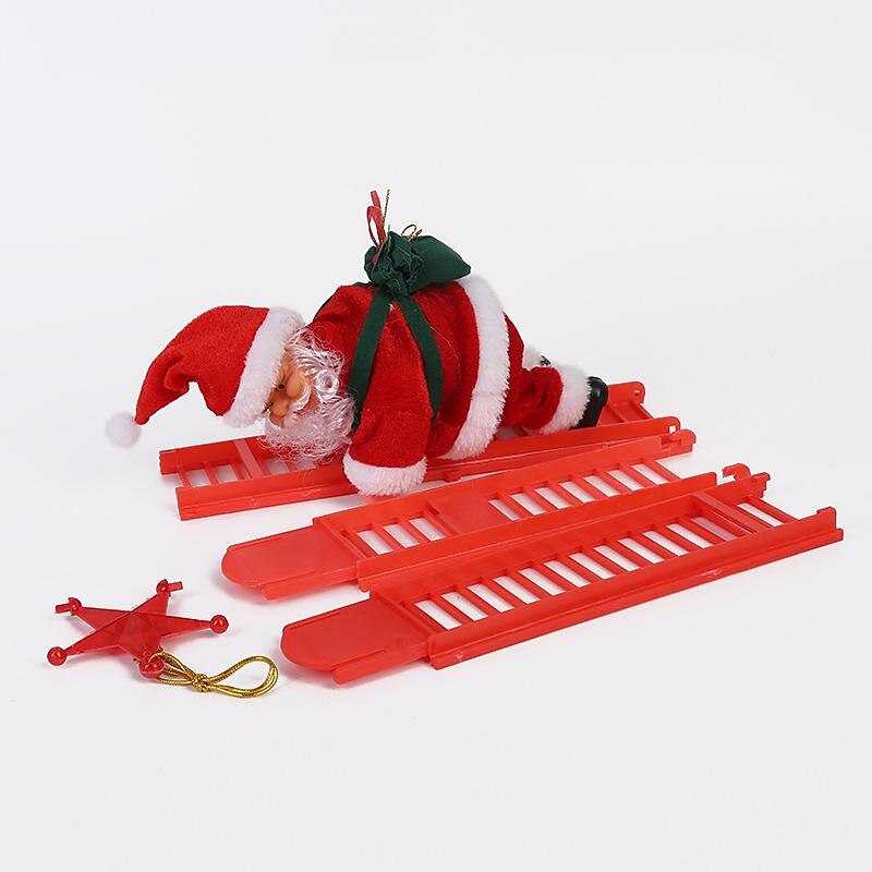 musica elettrica natalizia babbo natale scala da arrampicata, calze della Befana per bambini, divertenti ornamenti per bambole con corda da arrampicata, regali e decorazioni natalizie unici del 2025 a $25.99 –P4