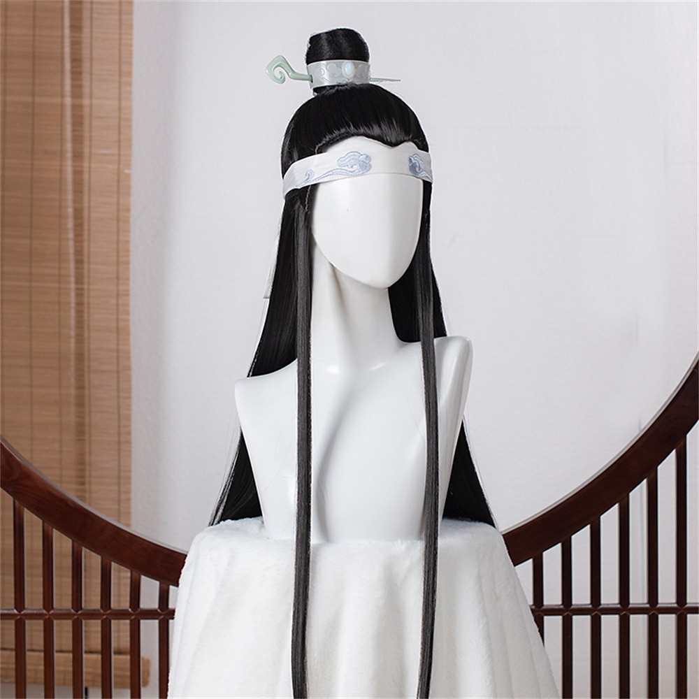 2025年 魔道祖師 コスプレウィッグのみ 魔道修行の達人 藍忘機 魏 無羨 黒 ロング 合成毛 ハロウィンウィッグ コレクション – $32.99 –P3