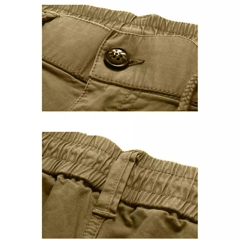 Herr Militärbyxor Cargo byxor Långbyxor Arbetsbyxor Snörning Elastisk midja Flera fickor Slät Komfort Andningsfunktion Ledigt Dagligen Streetwear 100 % bomull Sport Mode Svart Grön Microelastisk 2025 - $37.99 –P4