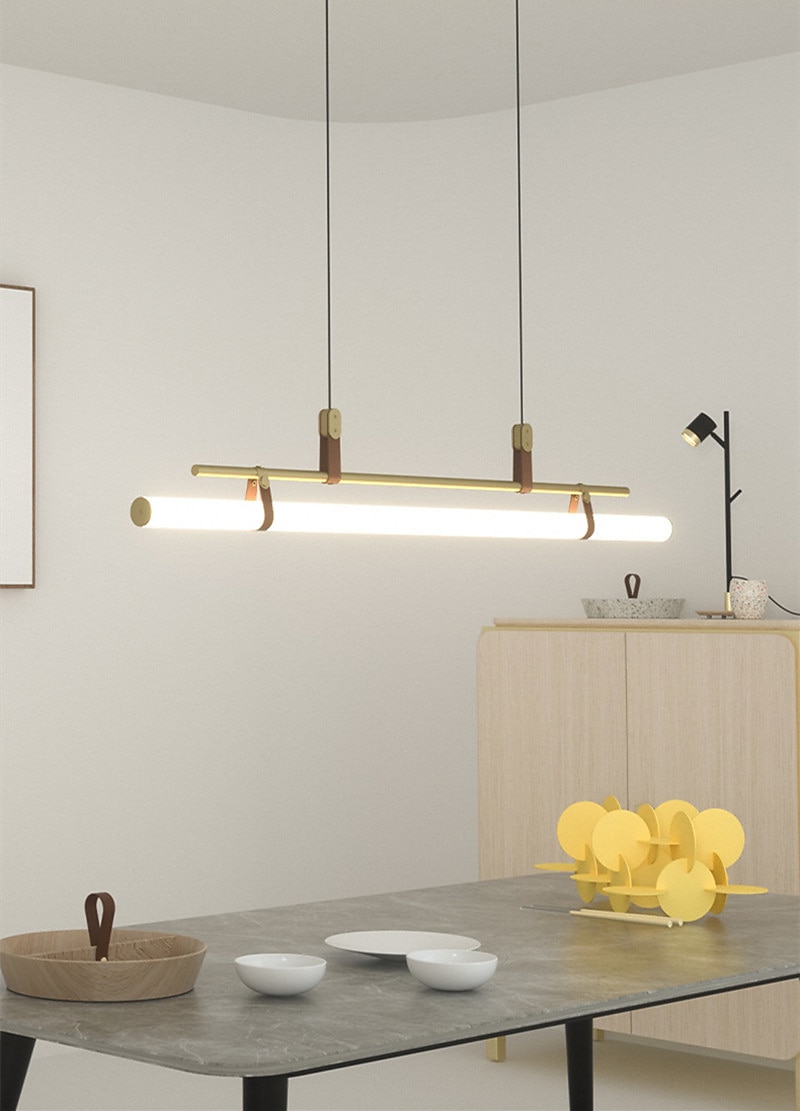 Lampada a sospensione a led da 80 cm linea moderna design catena lampada a sospensione regolabile per cucina sala da pranzo soggiorno nero e oro 110-120v 220-240v del 2025 a $279.99 –P8