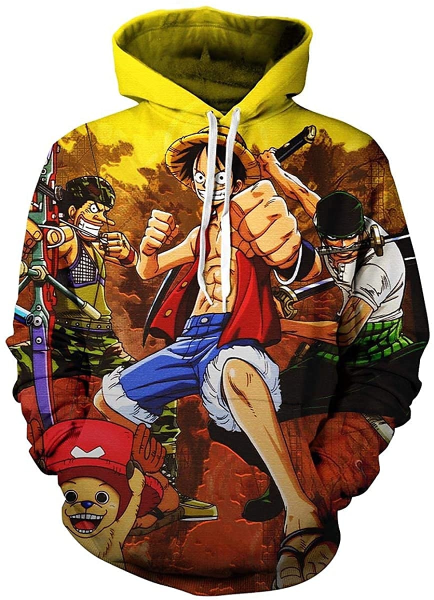 One Piece Pellicola: rosso Monkey D.Rufy Felpa con cappuccio Cartone animato Manga Manga 3D Tasca frontale Grafica Per Da coppia Per uomo Per donna Per adulto Stampa 3D del 2025 a $34.99 –P6