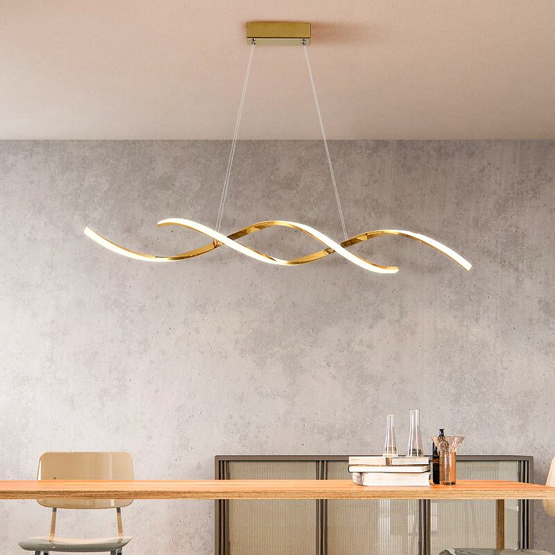 LED Pendant Light Linear 90 cm 3000K Gold/Silver Adjustable Island Lights Dimmable Aluminum Stylish Minimalist Painted Finishes Nordic Style Dining Room Kitchen Lights 110-220V 2025 - $449.99 –P8