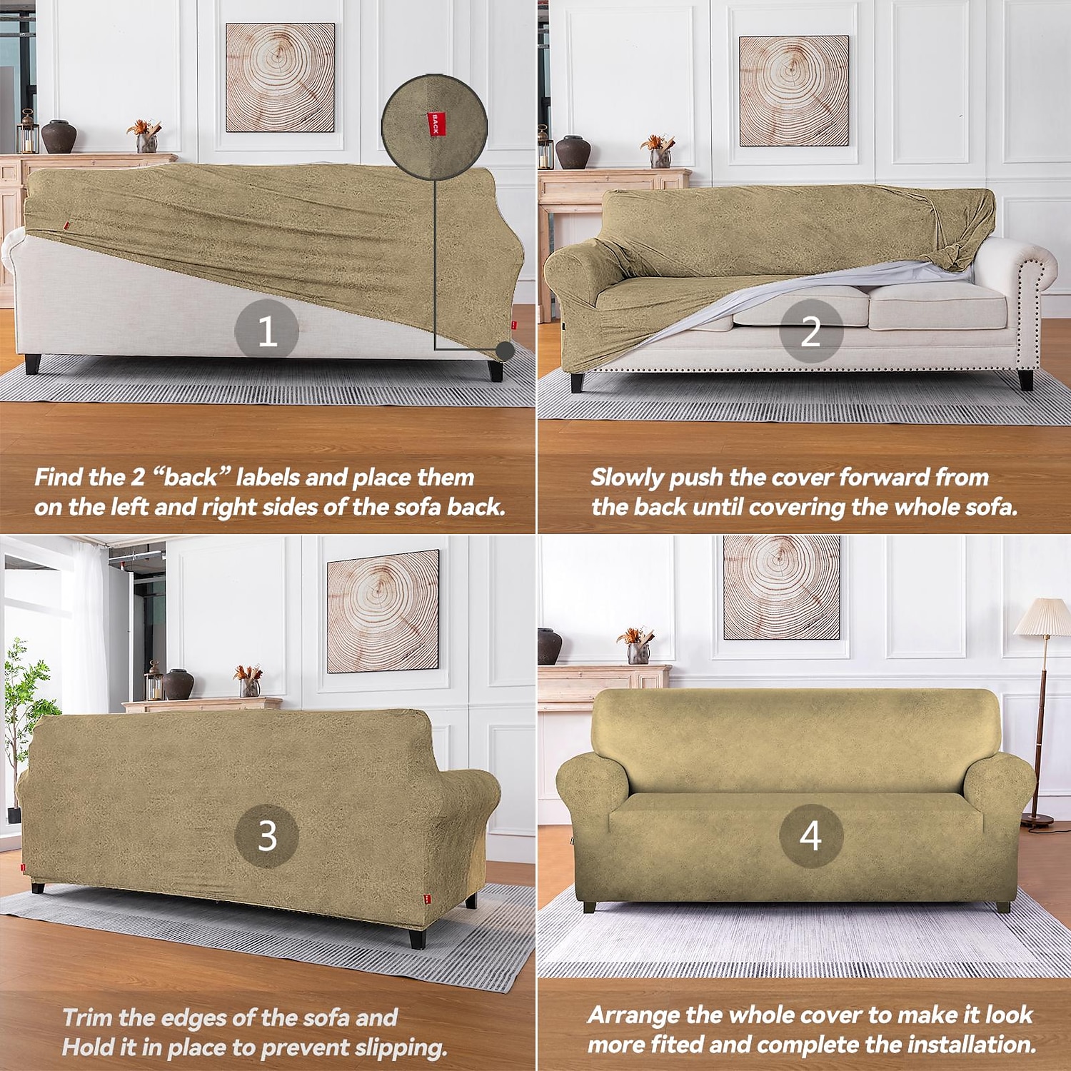 Stretch Leather Sofa Cover Sofa Slipcover Seat Cover for 3 Seater,Spandex Non Slip Soft Couch Sofa Cover Spandex Fabric, Washable Furniture Protector Elastic Bottom for Kids, Pets,Home Decor 2025 - $77.99 –P2