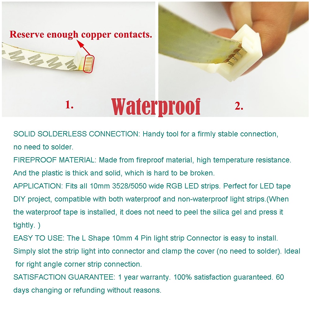 DIY LED Llight Bar Connector Kit is Applicable to 5050 10mm 4-pin Including 8 Kinds of Solderless LED Light Bar Accessories Providing Most Parts 2025 - $31.99 –P2