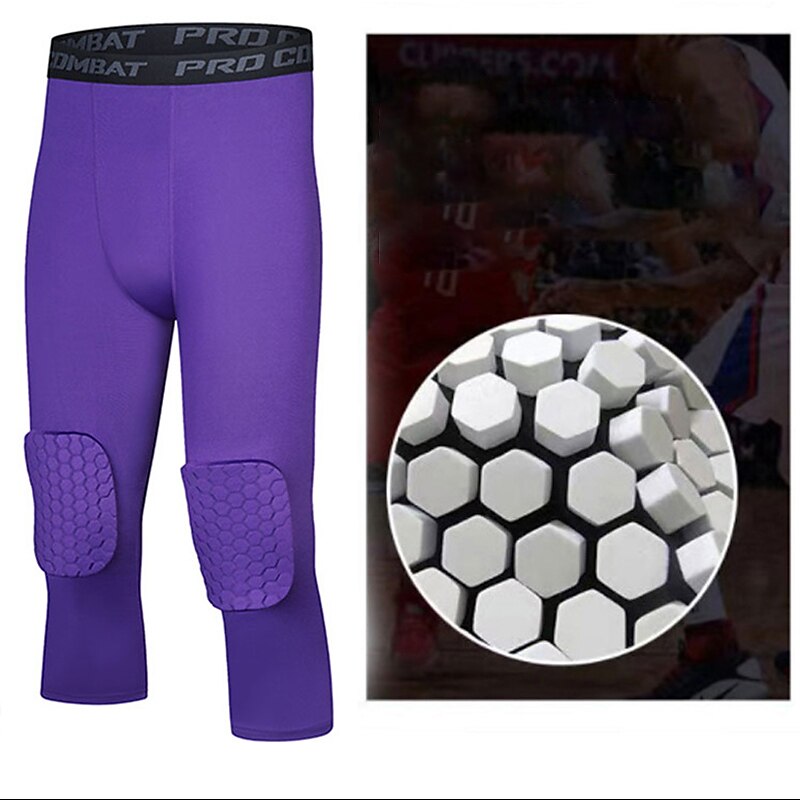 Men's Running Tights Leggings Compression 3/4 Pants Knee Pads Base Layer Athletic Athleisure Spandex Breathable Quick Dry Moisture Wicking Fitness Gym Workout Basketball Sportswear Activewear Solid 2025 - $16.49 –P5