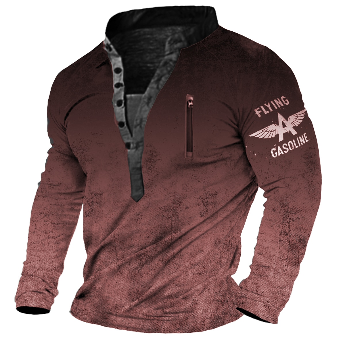 Hombre Letra Estampados Sudadera Pull-over Manga Larga Camisa de entrenamiento Cuello Mao cuello henley Vintage Ropa de calle Design Impresión 3D Casual Diario Deportes Cremallera Otoño Primavera 2025 - $32.99 –P1