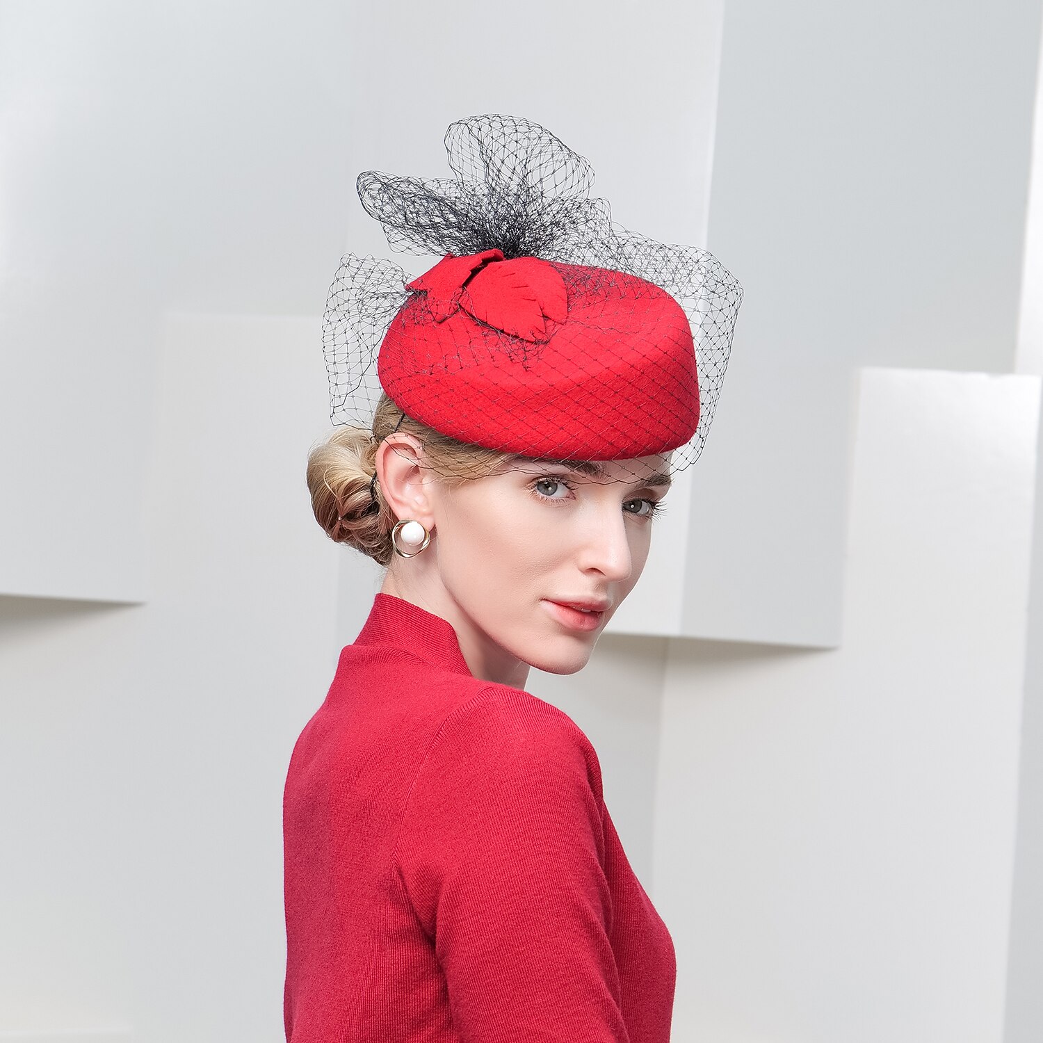 100% Μαλλί Καπέλο Ντέρμπι / Καπέλα με Φιόγκος 1 τεμ Causal / Καθημερινά Ρούχα Ακουστικό 2025 - $36.99 –P4