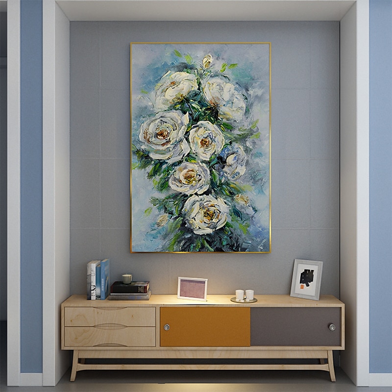 Handgefertigtes Ölgemälde auf Leinwand, Wandkunst, Dekoration, moderne Blumen für Wohnkultur, gerollt, rahmenlos, ungedehnt 2025 - $85.99 –P10