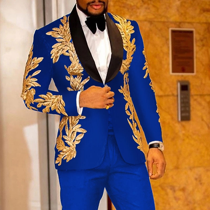 Royal blue and on sale yellow prom suit