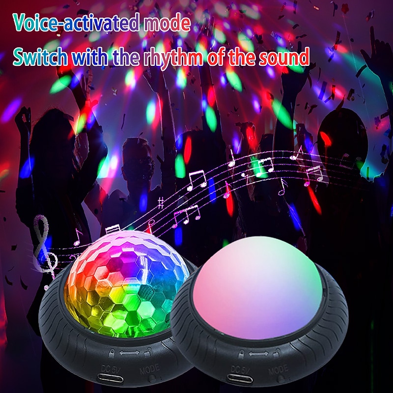 led disco bal podiumverlichting ufo 9 kleuren dmx kristal magische bal podium lichteffecten dj party kerst geluid geactiveerde lichten 2026 - $20.99 –P8