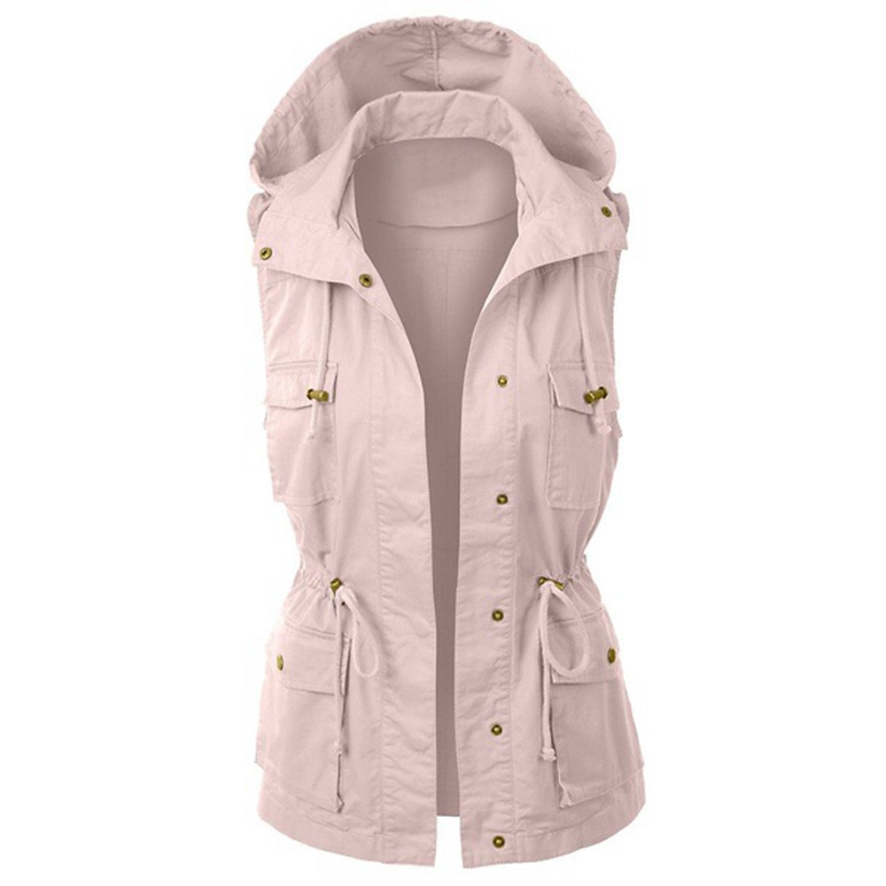 damska z kapturem wojskowy anorak safari Utility sznurek cargo kamizelka kurtka zimowa trencz top outdoor termiczny ciepły wiatroszczelny multi-kieszenie zieleń wojskowa różowy czarny wędkarstwo wspinaczka podróże 2025 - $34.99 –P7