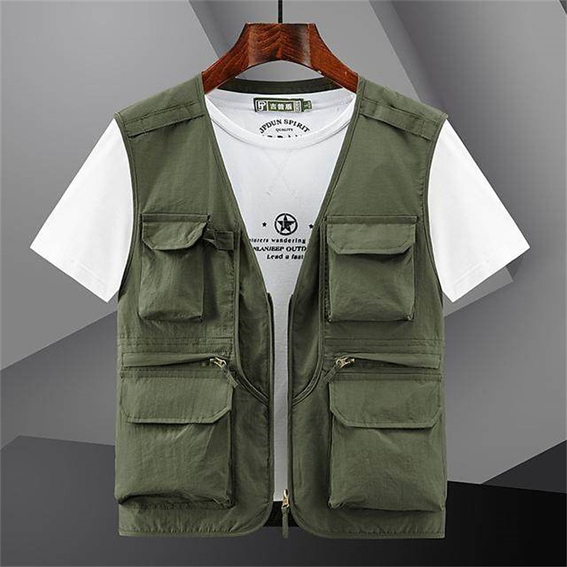 Voor heren Vissersvest Wandelvest Kleding Bovenlichaam Buiten Ademend Lichtgewicht Multi Pocket Comfortabel Zwart blauw Grijs Vissen Klimmen Kamperen / wandelen / grotten verkennen 2025 - $42.99 –P4