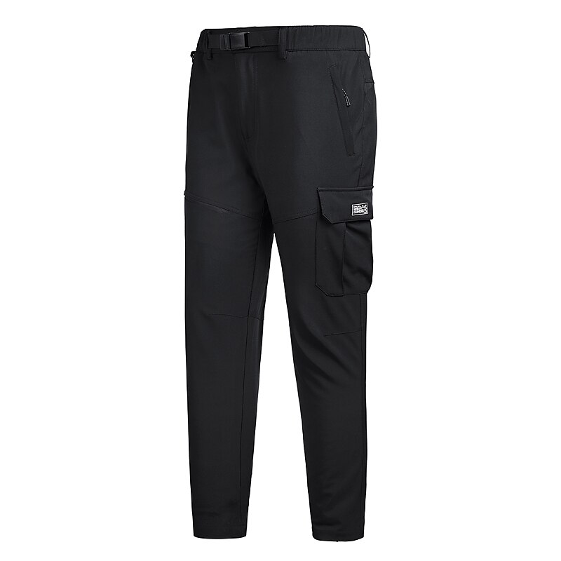 Herren Wasserdichte Wanderhose Fleece-gefütterte Hose Softshellhosen Winter Außen Regular Fit warm Fleece-Futter Abnehmbares Vlies Atmungsaktiv Hosen / Regenhose Unten Dunkelgrau Schwarz / Orange 2025 - $55.99 –P12