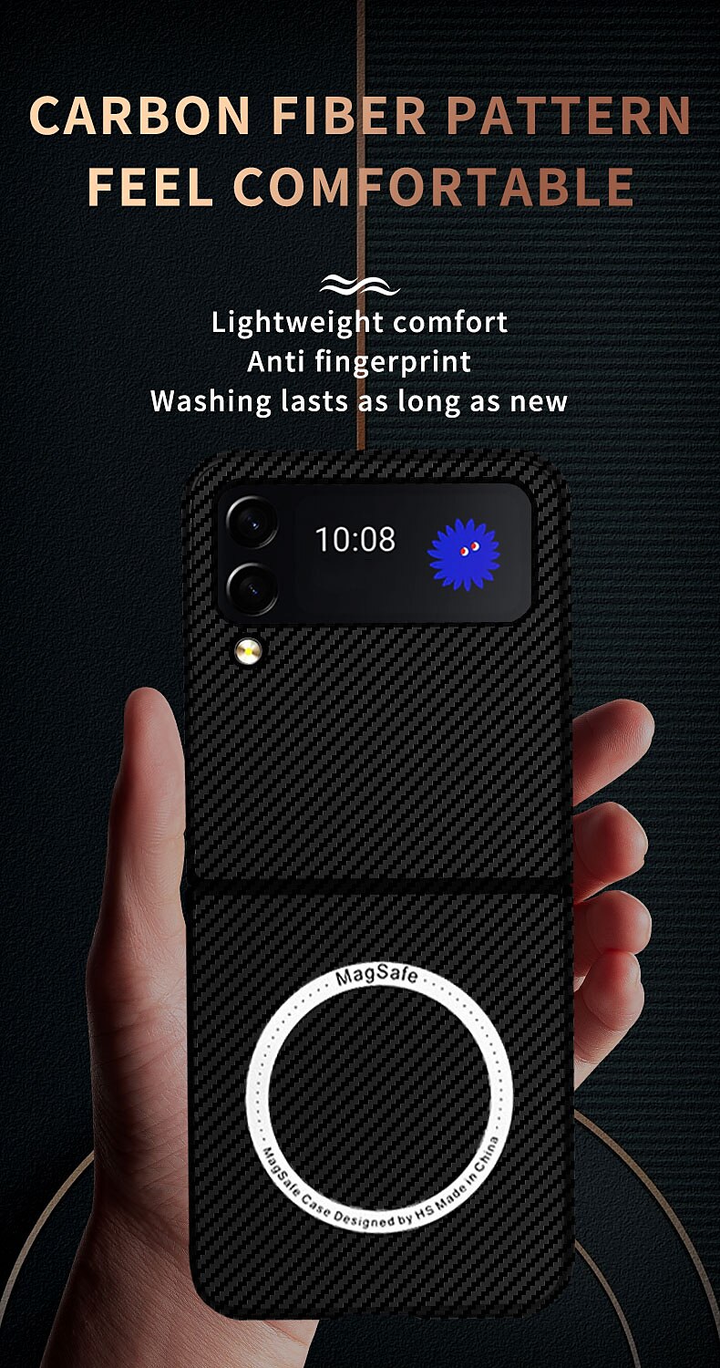 Phone Case For Samsung Galaxy Z Flip 6 Z Flip 5 Z Flip 4 Z Flip 3 With Magsafe Flip Magnetic Full Body Protective Lines / Waves PC 2025 - $25.99 –P9