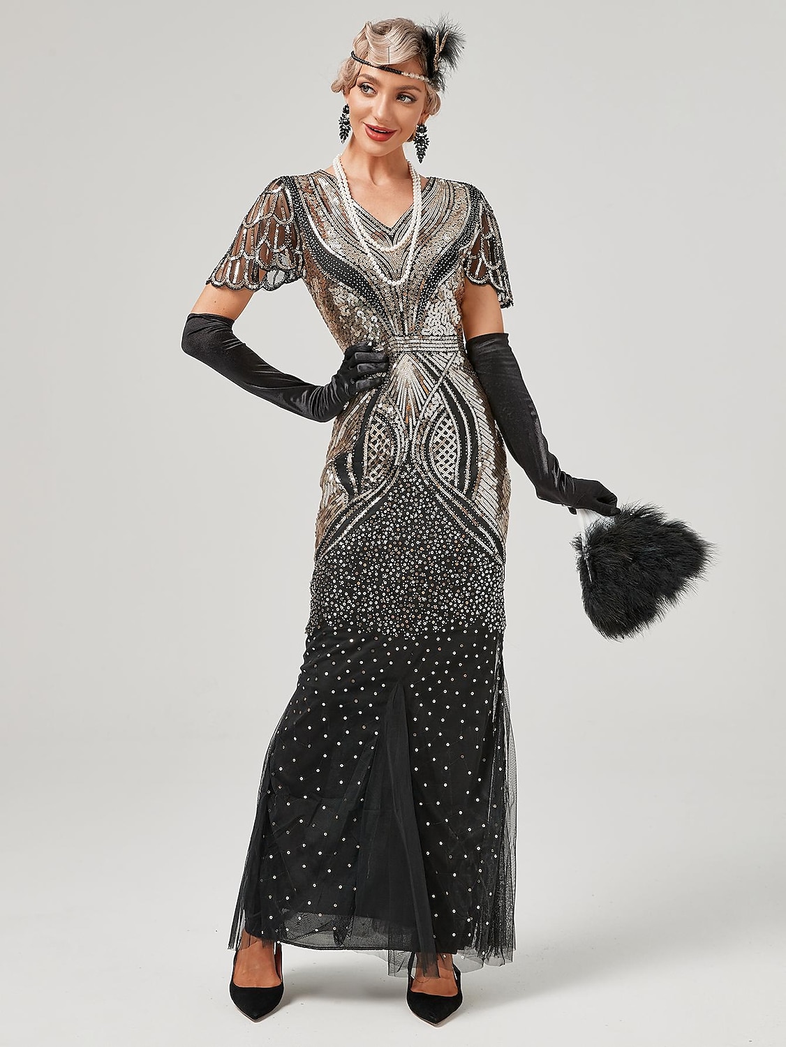 Urlați 20 de ani Anii 1920 Rochie de Cocktail Rochie Flapper Rochii Mascaradă Gatsby Charleston Invitat la nuntă Paiete Normal Pentru femei Carnaval Mascaradă Carnaval Nuntă Invitat la nunta Adulți 2025 - $57.99 –P4