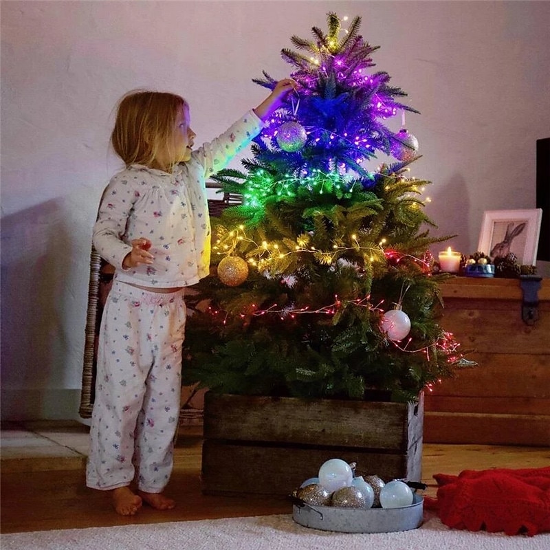 elegante Lichterkette mit 5 m 200 LEDs und Feuerwerkskörpern für Hochzeitsfeiern, 2 m 100 LEDs in Kupfer, wasserdichte Lichterkette mit Sternenhimmel für Schlafzimmer, Kranzdeko 2025 - $14.99 –P2