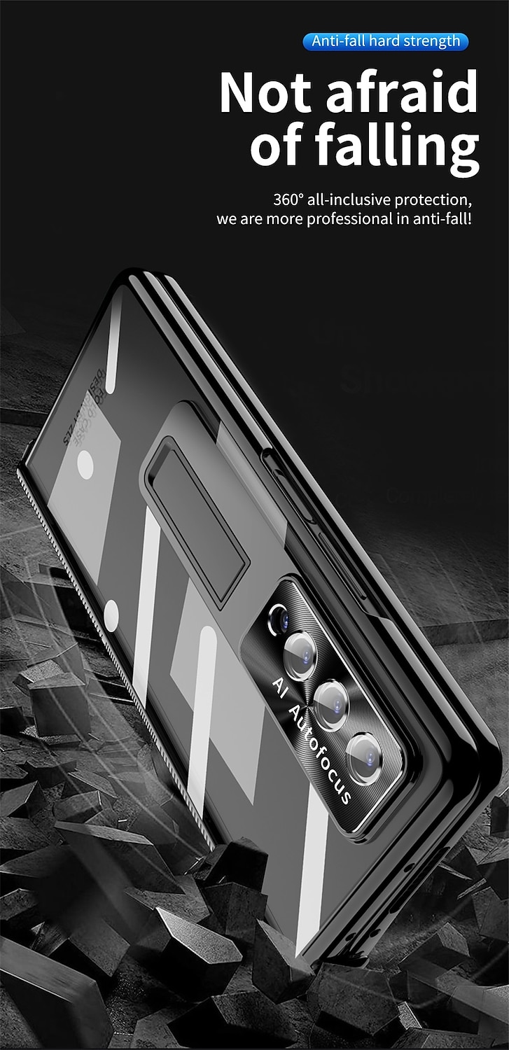 2025年 電話 ケース 用途 サムスンのギャラクシー Z Fold 5 Z Fold 4 Z Fold 3 フルボディーケース とスクリーンプロテクター 全身保護 カメラレンズプロテクター クリア 強化ガラス PC メタル コレクション – $35.99 –P7