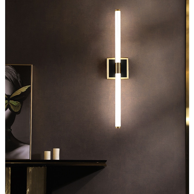 Spiegelfrontlampe LED-Badezimmerleiste Wandlampe Wohnzimmer Treppenganglampe Bronzerohr Schlafzimmer Nachttischlampe 2025 - $132.99 –P8