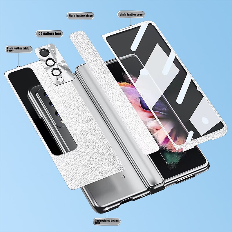 2025年 電話 ケース 用途 サムスンのギャラクシー Zフォールド7 Z Fold 5 Z Fold 4 Z Fold 3 フルボディーケース とスクリーンプロテクター キックスタンド Sペンで クリア PC メタル  コレクション – $57.99 –P2